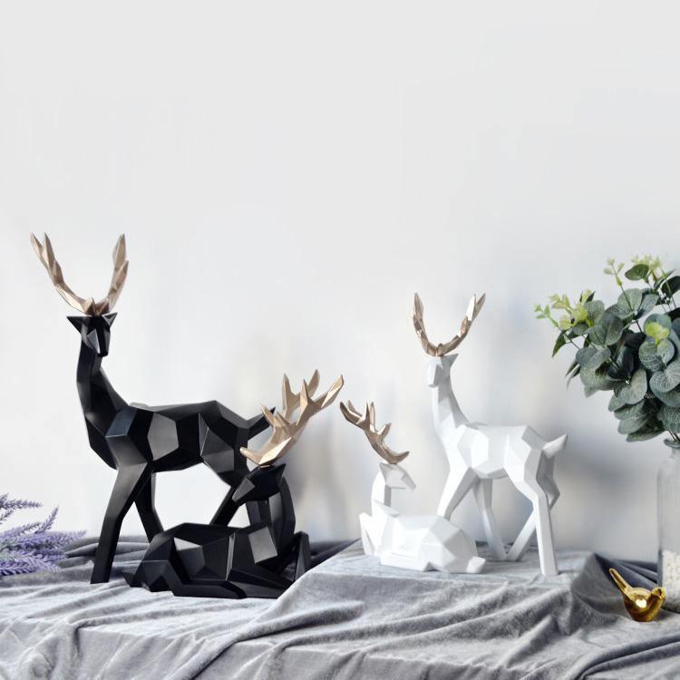 Reindeer Scandinavian Sculpture Set of 2