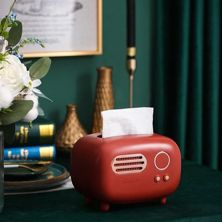 Vintage Radio Tissue Box Cover