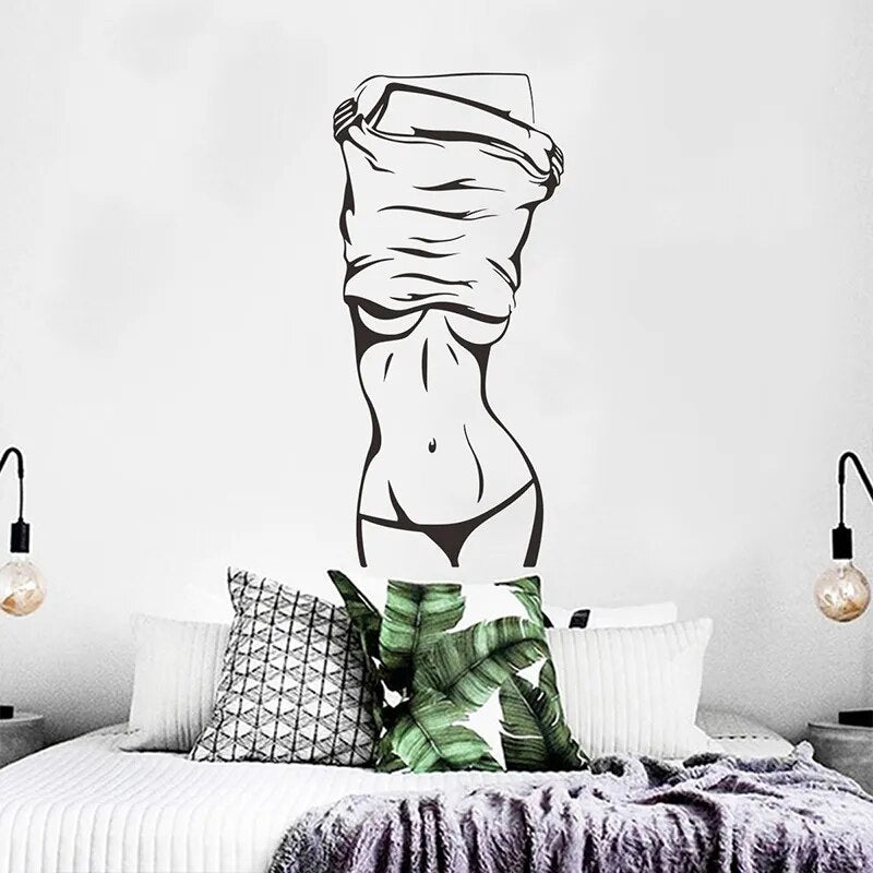 Sexy Girl Wall Sticker Creative Living Room Bedroom Decoration Mural Art Decals Wallpaper Home Decor Poster Fitness Stickers