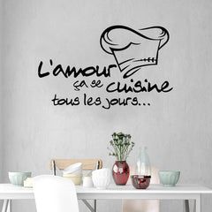 Decoration Quote Love Cooking Vinyl Decals Restaurant Stickers