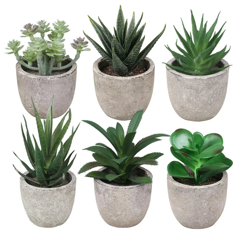 Mini Artificial Aloe Plants Bonsai Small Simulated Tree Pot Plants Fake Flowers Office Table Potted Ornaments Home Garden Decor