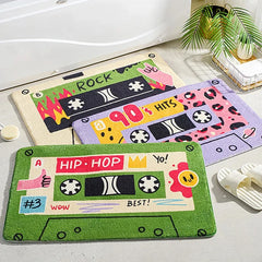 Cassette Music Tape Carpet Doormats Retro Classic Bath Mat Home Entrance Carpet Bedroom Toilet Bathroom Absorbent Non-Slip Rugs