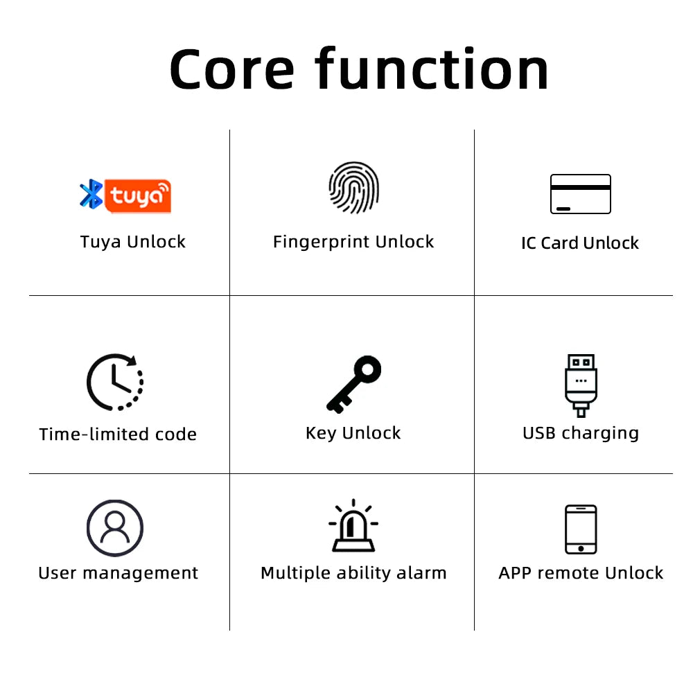 RAYKUBE M5 Tuya BLE قفل باب ببصمة الإصبع قفل إلكتروني رقمي مع كلمة مرور/مفتاح/بطاقة IC/Smartlife/Tuya APP فتح