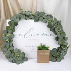 Eucalyptus Garland Artificial Faux Garland Wall Decor Silver Dollar Eucalyptus Greenery Leaves Vines Plant for Wedding Arch