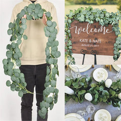 Eucalyptus Garland Artificial Faux Garland Wall Decor Silver Dollar Eucalyptus Greenery Leaves Vines Plant for Wedding Arch