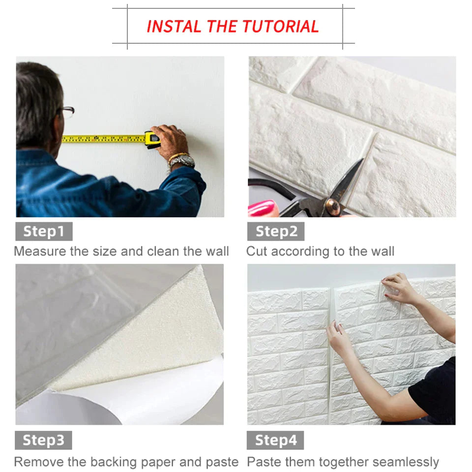 Waterproof Wallpaper Self-adhesive Foam Brick Wall Stickers