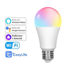 Smart WiFi Led Bulb 15W RGB LED Light Cozylife APP Dimmable Lightbulbs Works With Alexa Google Home Voice Control Magic LED Lamp