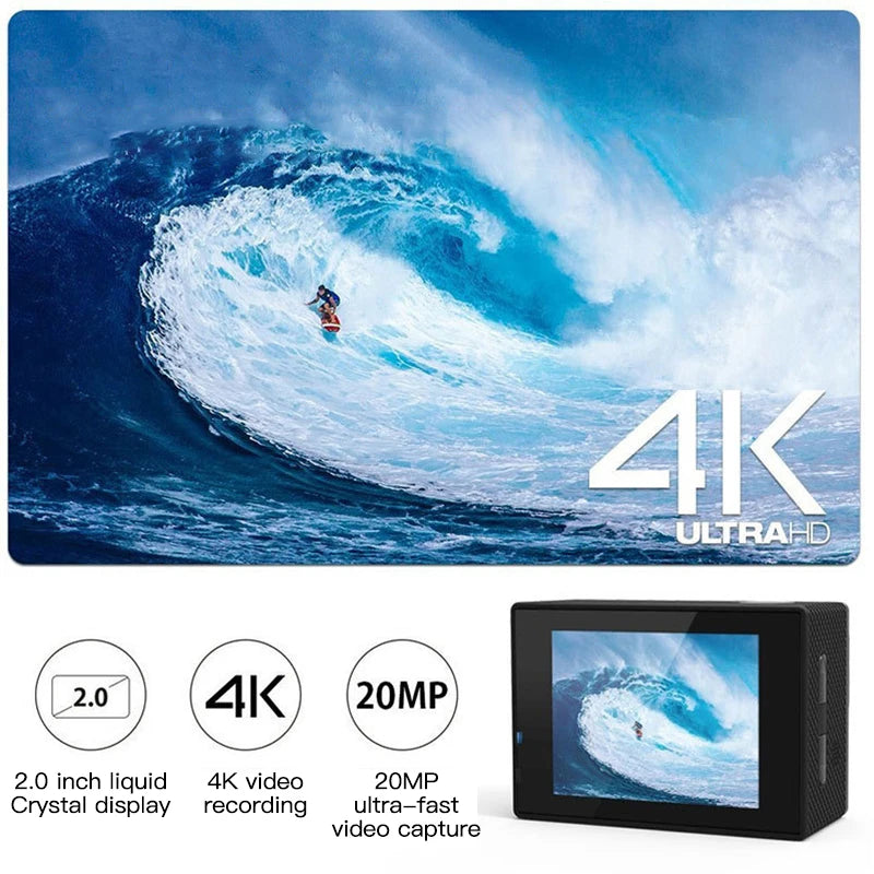 Action Camera Ultra HD 1080P 4K/30fps WiFi 2.0-inch 170D 30M Underwater Waterproof Video Recording Sport Camera And Accessories