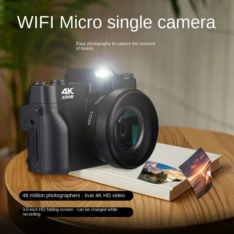 SLR Digital Camera for Photography and Video 16X 4K HD 48 Million Digital Zoom  Vlogging Camera for with 180° Flip Screen