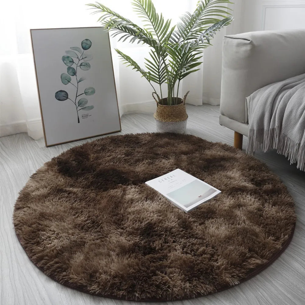 Rug Plush Round Rug Mat Kid Room Decoration Salon Thick Pile Rug For Living Room Soft Home Decoration