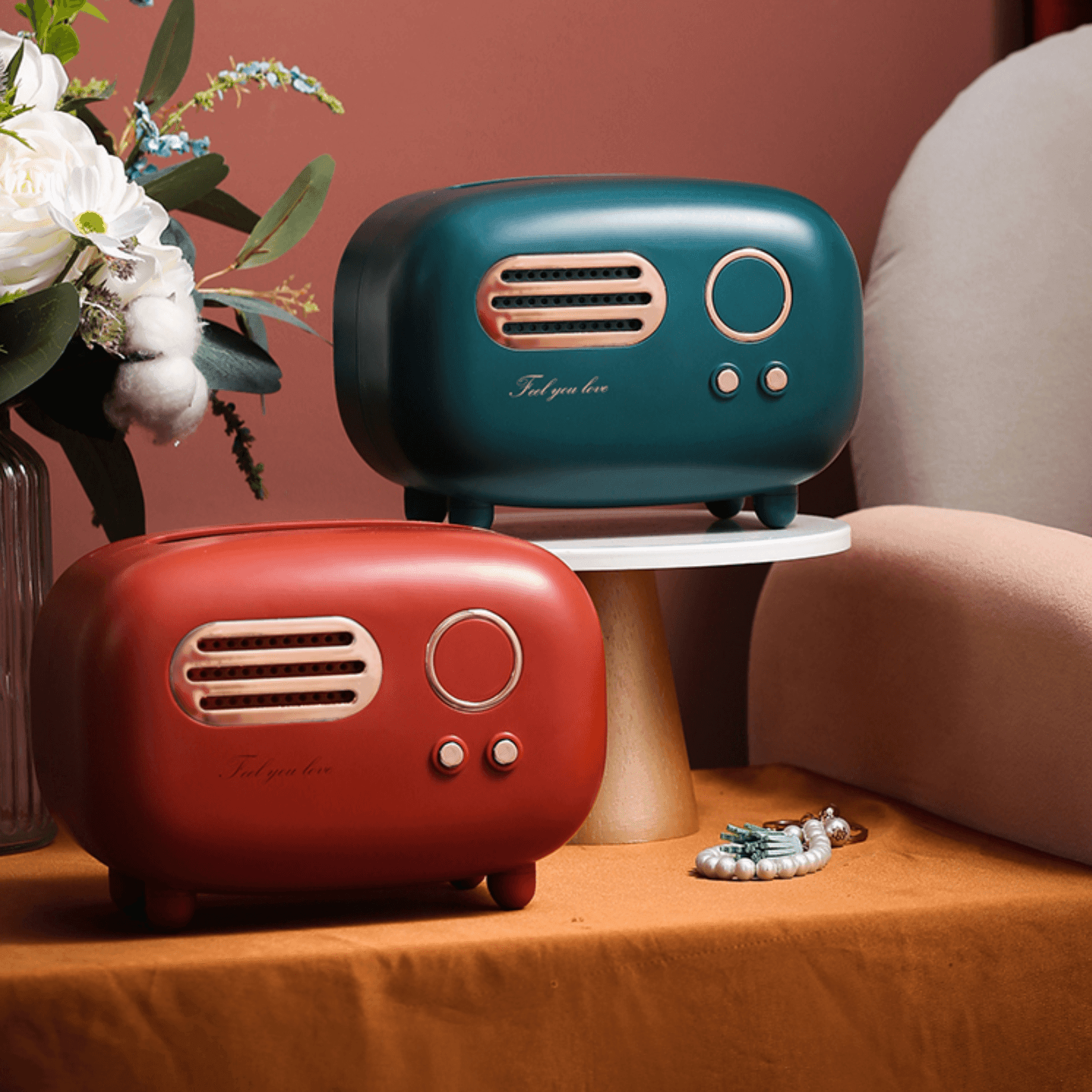 Vintage Radio Tissue Box Cover