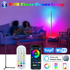 63in غرفة المعيشة ركن الوقوف مصباح أرضي تويا الذكية APP RGB LED مصباح الطاولة الداخلية المزاج الإضاءة لغرفة النوم الشمال المنزل ديكو