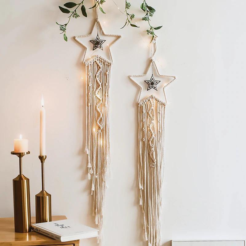 Night Sky Macrame Dreamcatcher Hanging Tapestry Star | Sage & Sill