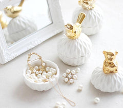 White and Gold Porcelain Jewelry Box