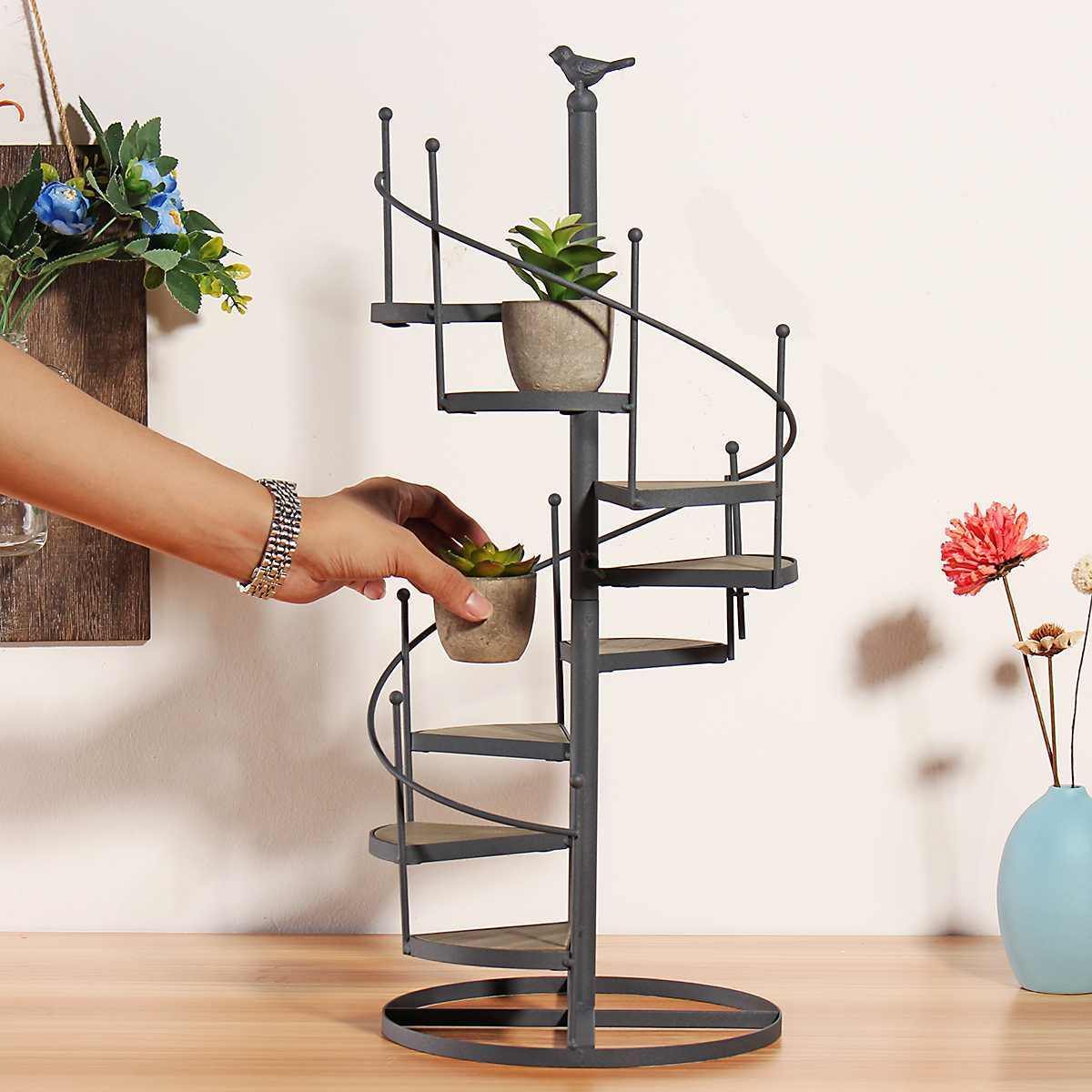 Spiral Staircase Iron Plant Stand