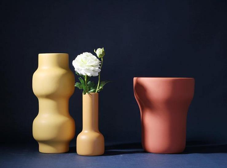 Warm Berry Palette Ceramic Flower Vase