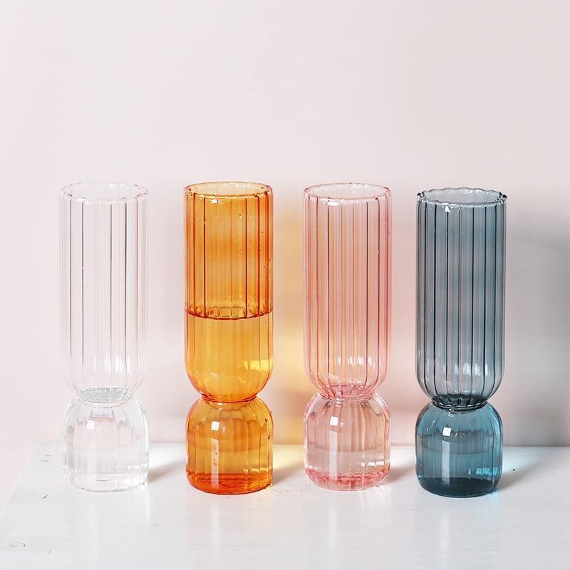 Upside Down Colored Glass Vase