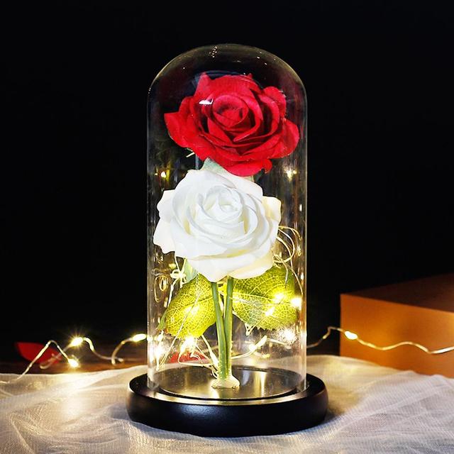 LED Eternal Flower Double Rose