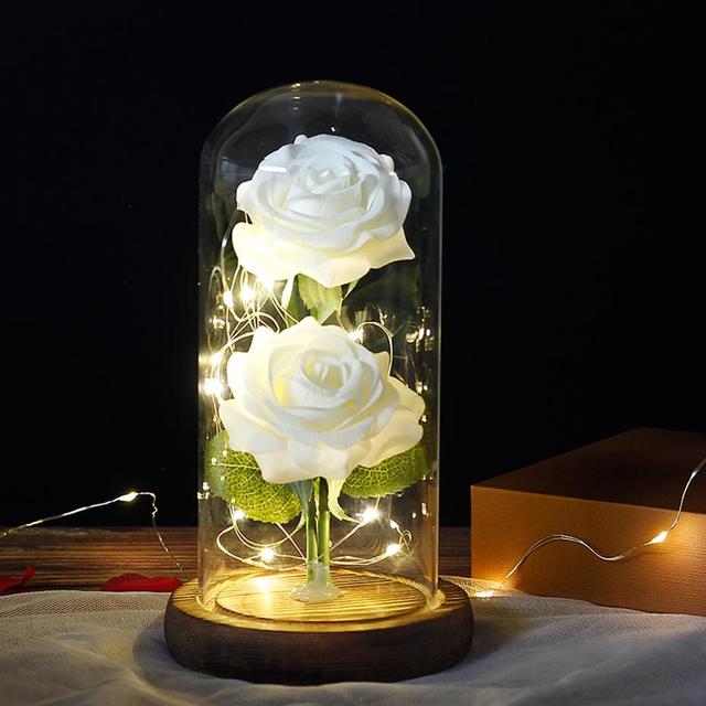 LED Eternal Flower Double Rose