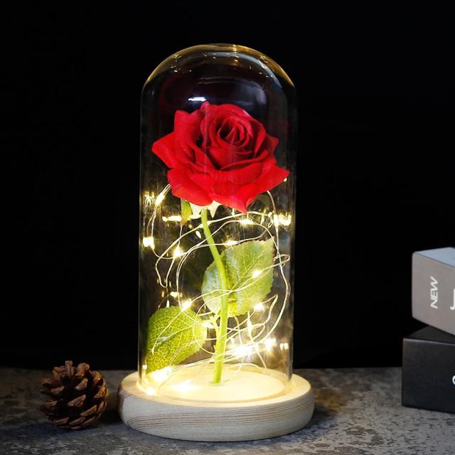 LED Eternal Flower Double Rose