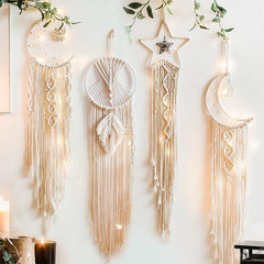 Night Sky Macrame Dreamcatcher Hanging Tapestry