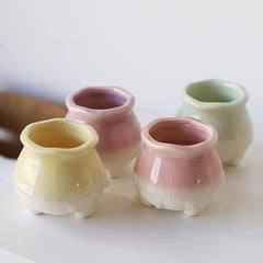 Marshmallow Drip Planters Multicolored Round / Set | Sage & Sill