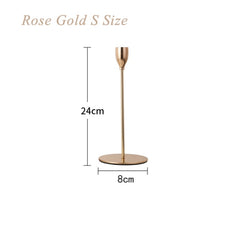 حاملي الشموع المعدنية الذهبية الرومانسية
