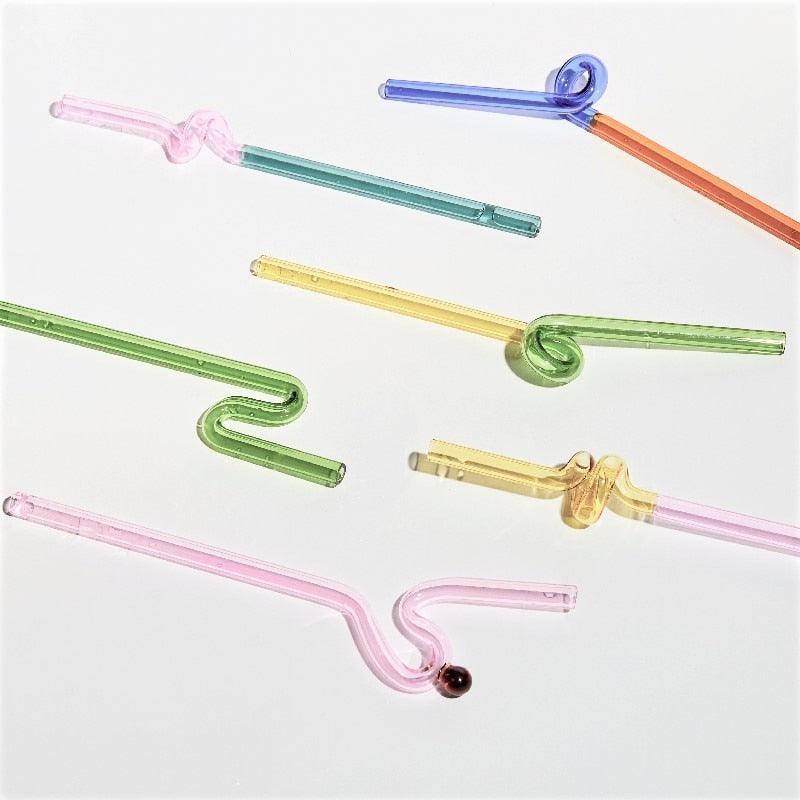 Twist Colorful Glass Straw