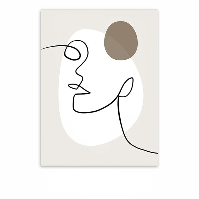 Nordic Fashion Various Abstract Lines Canvas Print Poster